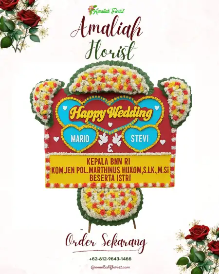 Papan Bunga Pernikahan Trikora